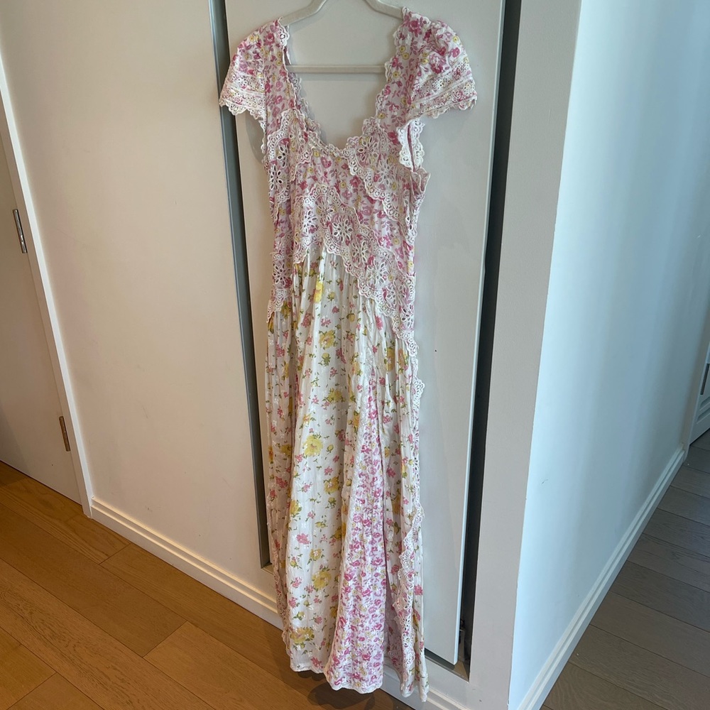 LoveShackFancy Floral Midi Dress